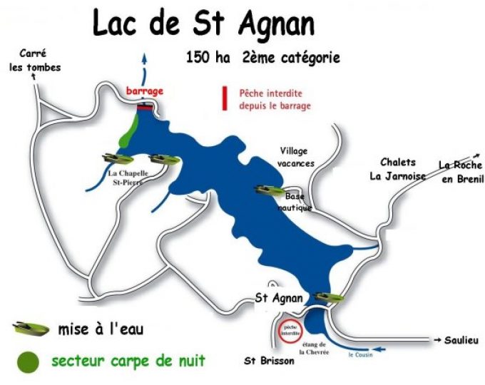 Lac de Saint-Agnan - Parcours carpe de nuit