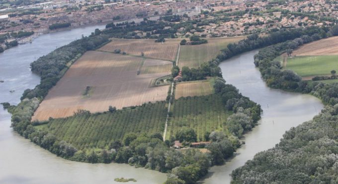 Vue aérienne du Rhône